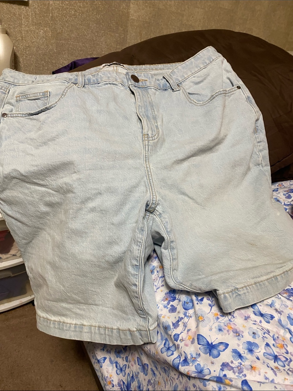 Lane Bryant Light Wash Denim Jean Shorts - Pale Blue